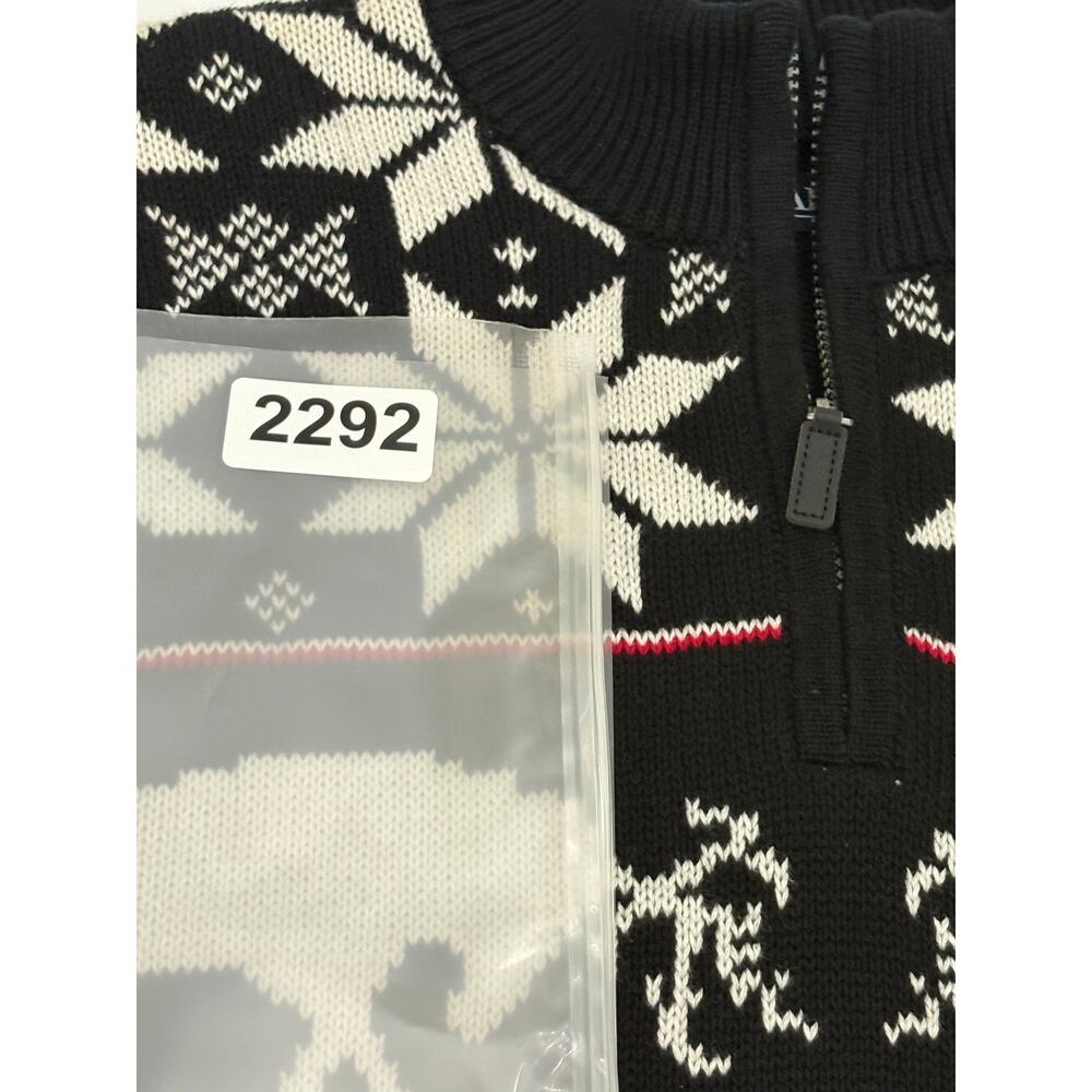 Chaps Mens Sweater Large Classic Fit Fair Isle Reindeer 1/4 Zip Nordic Sweater - Picture 13 of 13